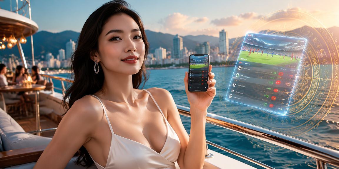 Người chơi tại Nha Trang sử dụng điện thoại để nhận khuyến mãi casino trực tuyến bên bờ biển